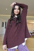 Conrad Oversized Boxy Knit Maroon /20=